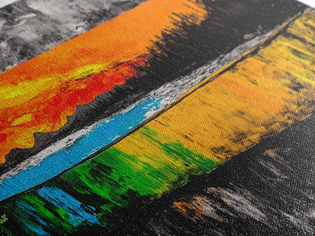 Canoe Reflection, Lake Canvas Print, Nature Wall Art, Rustic Cabin Decor, Adventure Art, Sunset Scene, Living Room Wall Art