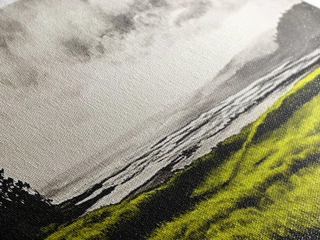 Rolling Hills, Golden Grasslands, Nature Painting, Framed Canvas Print, Rustic Decor, Large Landscape Art, Serene Home Wall Art