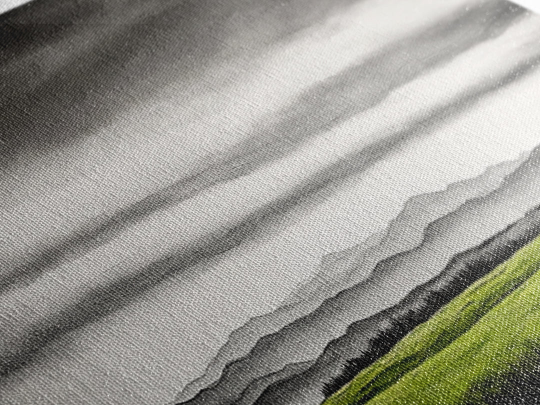 Rolling Hills, Green Fields, Minimalist Landscape, Canvas Print, Nature Wall Art, Modern Farmhouse, Rustic Decor, Office Aesthetic