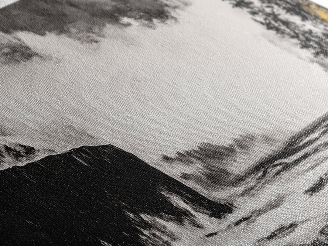 Cliffside Ocean, Dramatic Seascape, Moody Coast, Monochrome, Framed Canvas Print, Coastal Wall Art, Nautical Decor, Large Wall Art