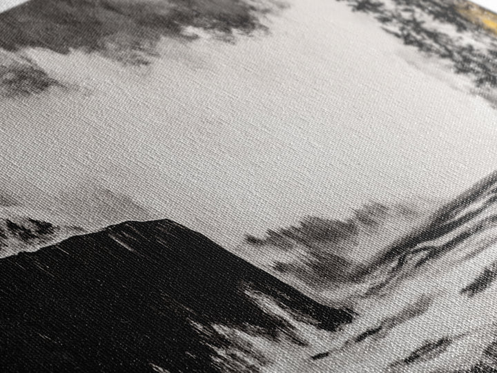 Cliffside Ocean, Dramatic Seascape, Moody Coast, Monochrome, Framed Canvas Print, Coastal Wall Art, Nautical Decor, Large Wall Art