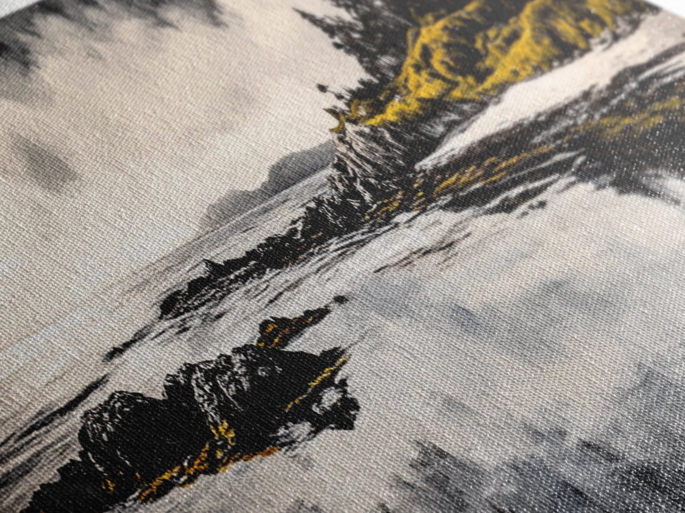 Coastal Reflection, Black White Art, Framed Canvas Print, Modern Landscape Art, Minimalist Decor, Large Wall Art, Bedroom Wall Art