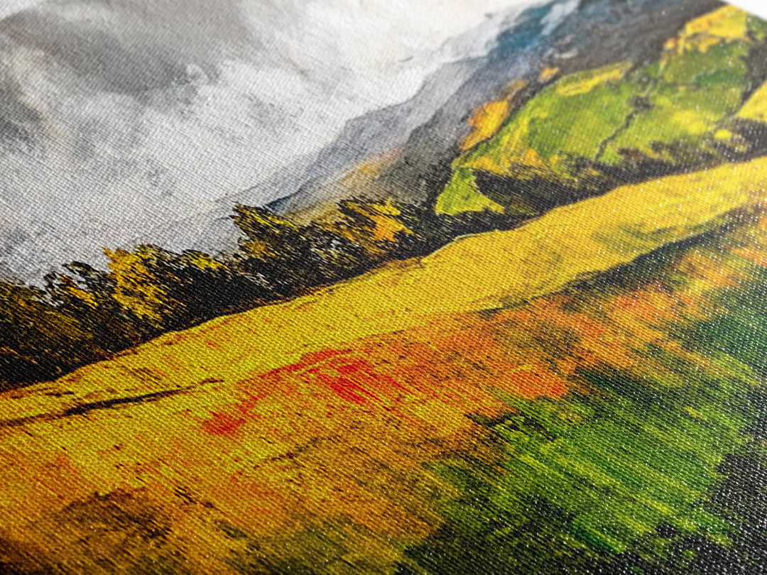 Rolling Hills, Golden Fields, Nature Landscape Art, Framed Canvas Print, Rustic Home Decor, Modern Farmhouse Wall Art, Large Artwork