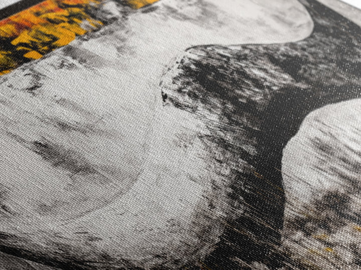 Abstract Horn, Western Wall Art, Longhorn Painting, Framed Canvas Print, Modern Farmhouse, Rustic Decor, Cowboy Wall Art, Black and White