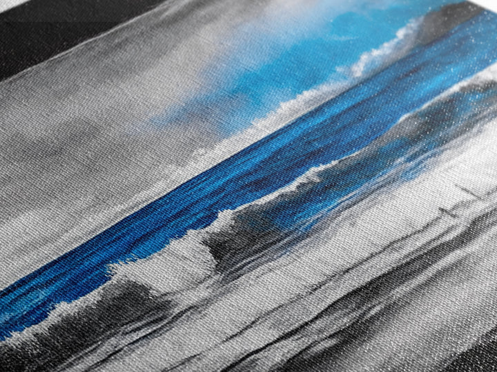 Ocean Horizon, Blue Waves, Coastal Landscape, Framed Canvas Print, Minimalist Seascape, Nautical Wall Art, Living Room Artwork