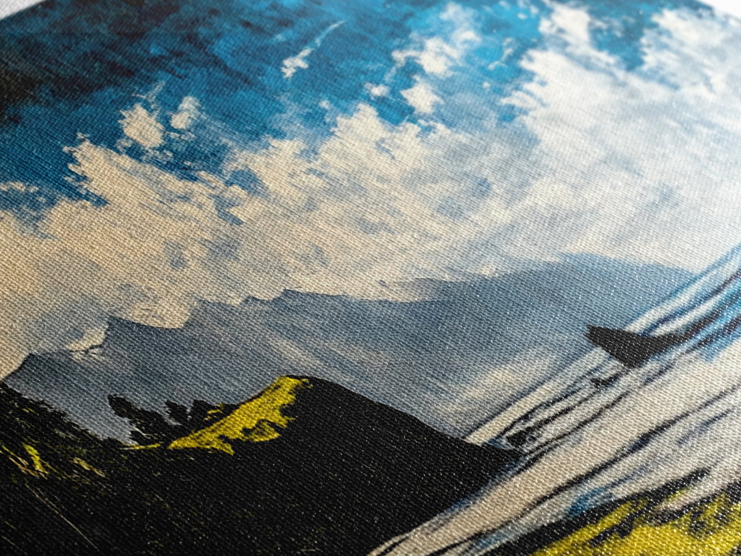 Coastal Cliff Painting, Blue Ocean Wall Art, Scenic Seaside Landscape, Nature Decor, Relaxing Beach Artwork, Bedroom Wall Art, Canvas Print