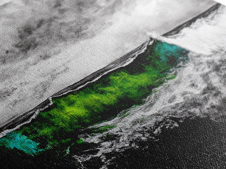 Rolling Waves, Coastal Decor, Stormy Seascape Print, Blue and White Art, Beach House Wall Art, Nautical Home Style, Framed Canvas Print