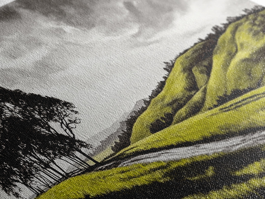 Rolling Hills, Nature Wall Art, Country Landscape Painting, Warm Autumn Tones, Rustic Home Decor, Framed Canvas Print, Living Room