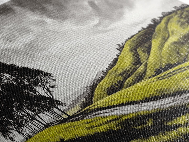 Rolling Hills, Nature Wall Art, Country Landscape Painting, Warm Autumn Tones, Rustic Home Decor, Framed Canvas Print, Living Room