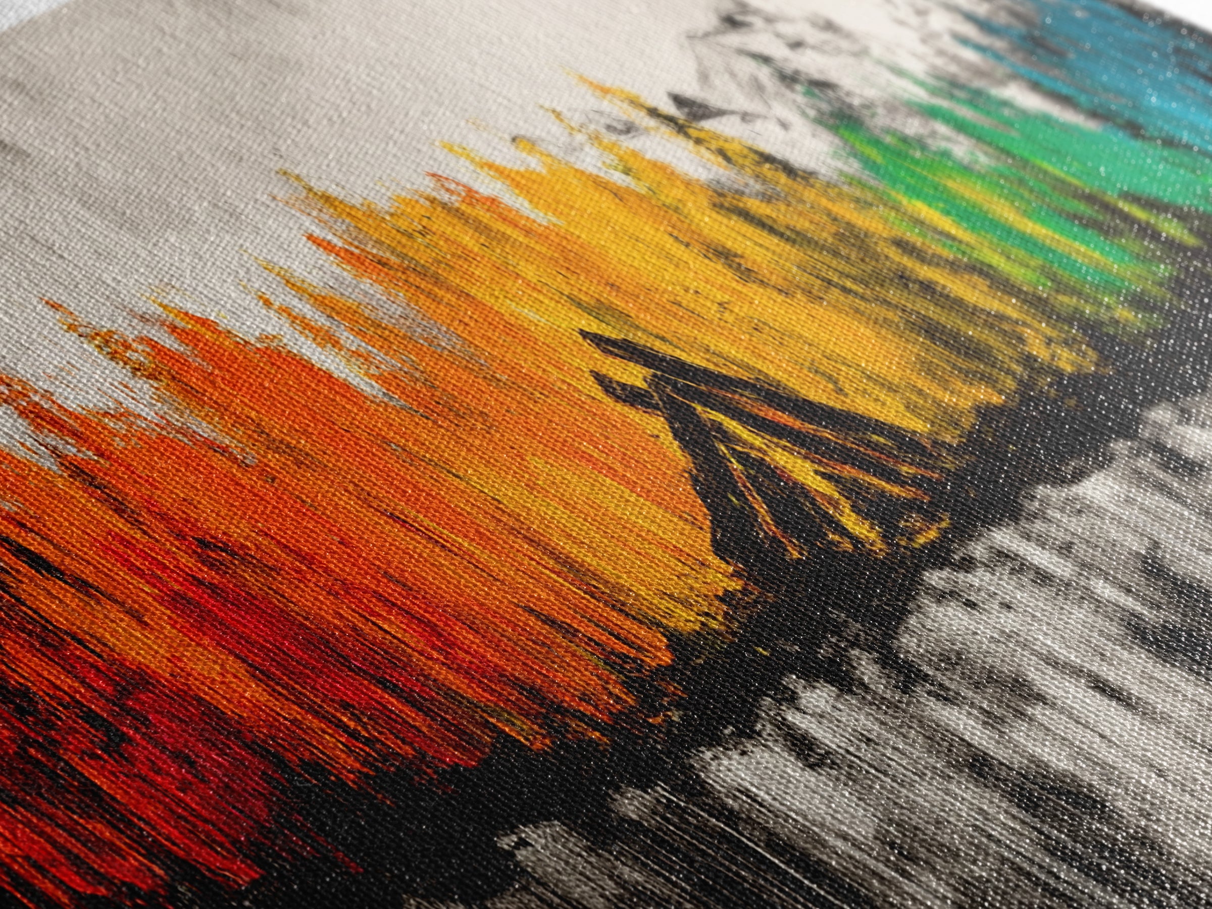 Campfire Nights, Fall Decor, Outdoor Adventure Art, Canvas Print, Rustic Home Wall Art, Cozy Fireplace Painting, Nature Lover Gift