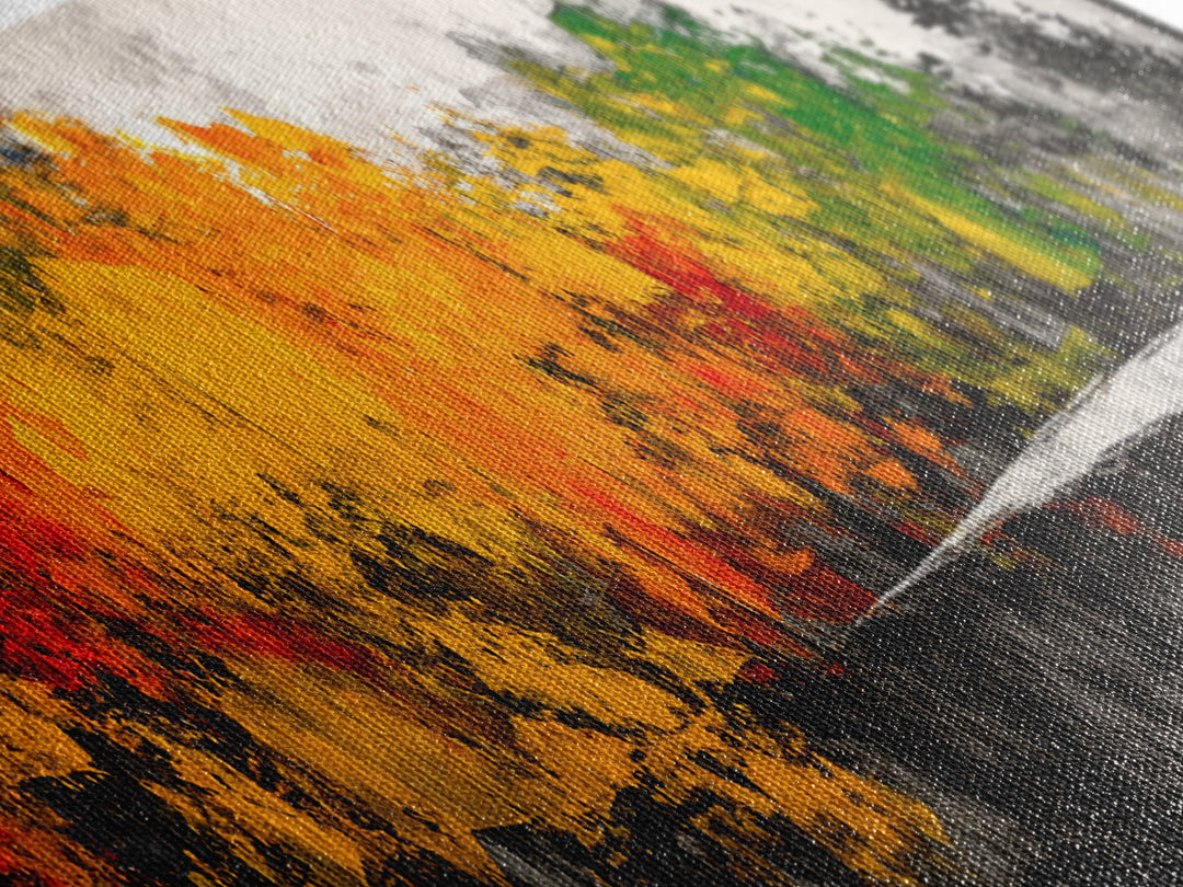 Autumn Forest, Vibrant Foliage, Fall Landscape, Nature Inspired Art, Framed Canvas Print, Cozy Home Decor, Rustic Cabin Wall Art, Boho Aesthetic