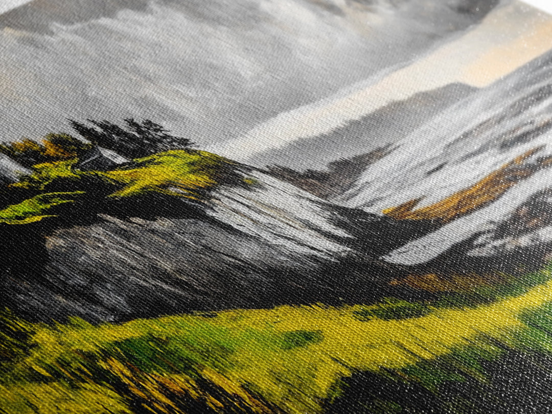 Coastal Cliffs, Stormy Sky, Ocean Waves, Canvas Print, Seascape Wall Art, Nautical Painting, Bedroom Decor, Coastal Home Accent