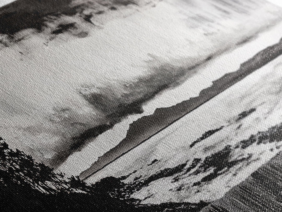 Black White Seascape, Ocean Storm, Dramatic Sky, Framed Canvas Print, Minimalist Art, Coastal Wall Decor, Office Accent, Nautical Home Art