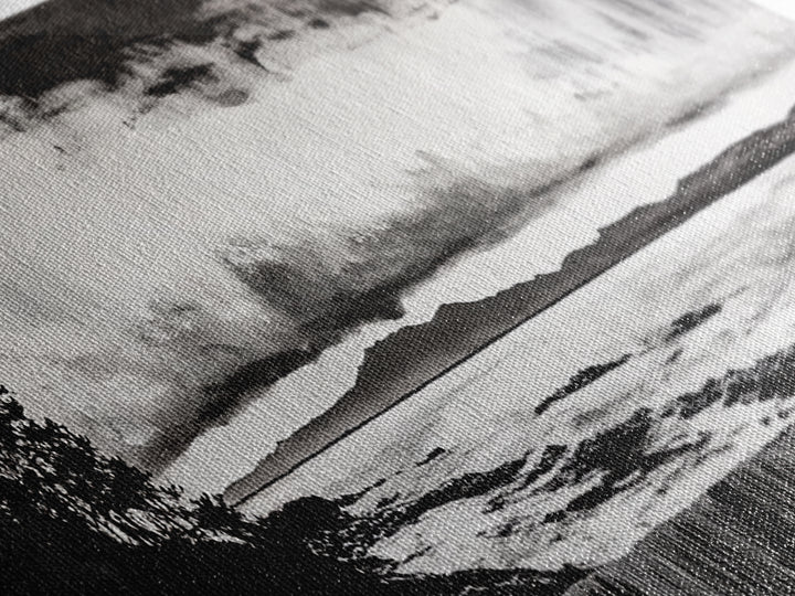 Black White Seascape, Ocean Storm, Dramatic Sky, Framed Canvas Print, Minimalist Art, Coastal Wall Decor, Office Accent, Nautical Home Art