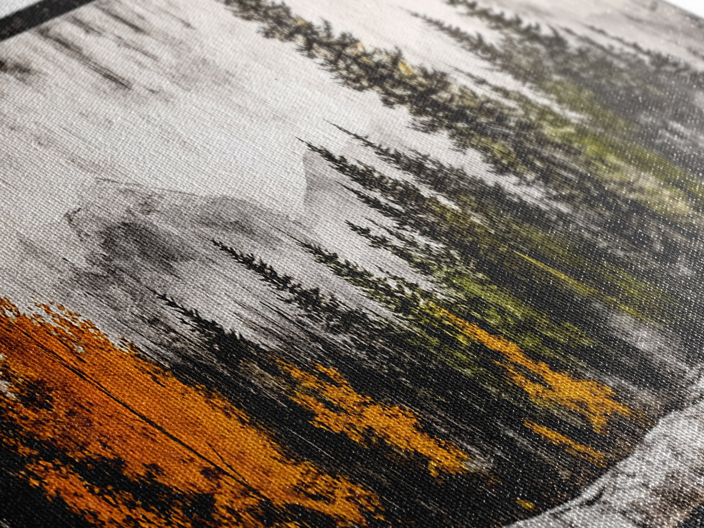 Autumn Forest, Mountain Landscape, Framed Canvas Print, Fall Wall Art, Nature Decor, Rustic Home Art, Modern Cabin Print, Office Art