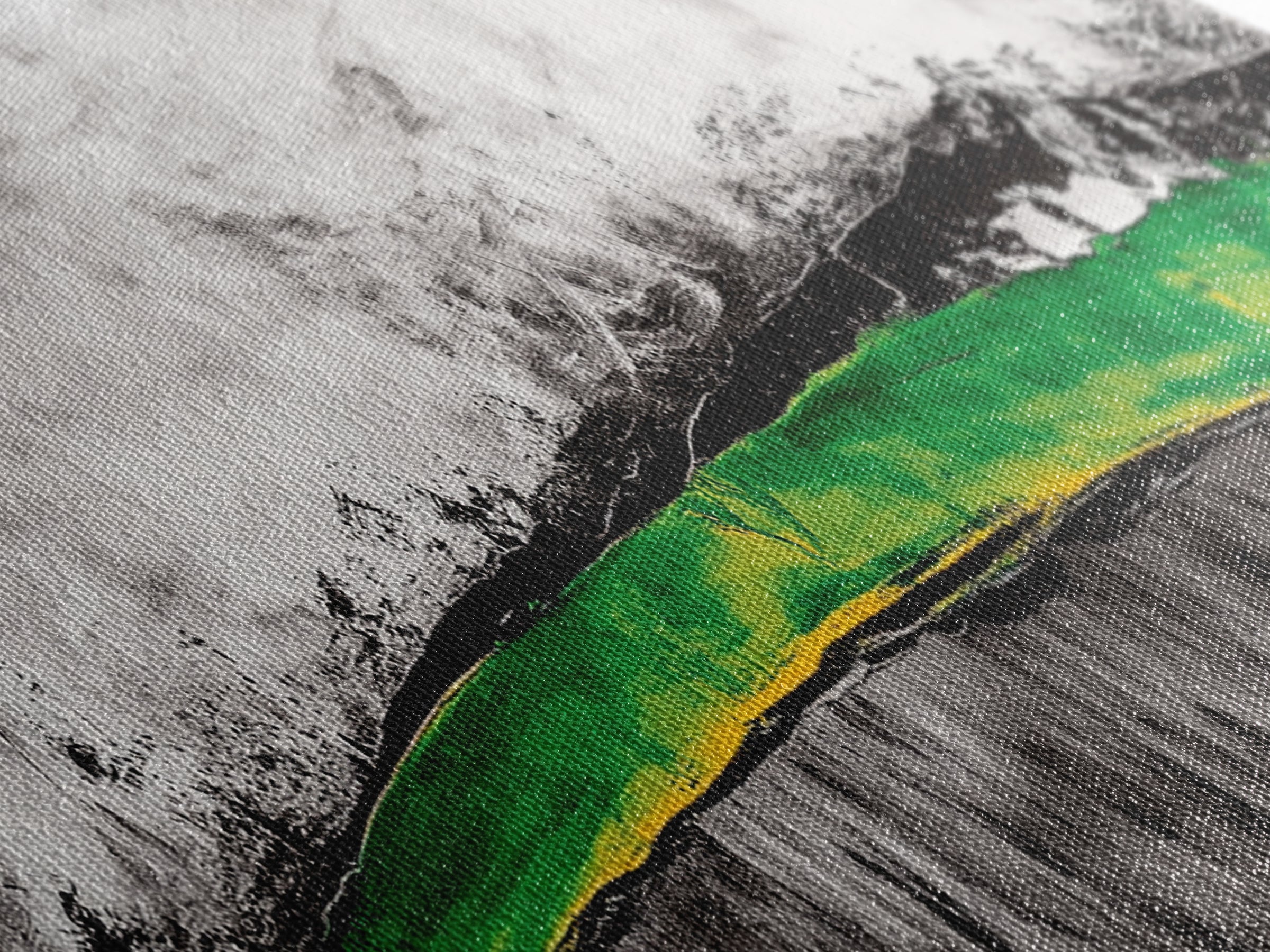 Bold Green Landscape, Abstract Horizon Art, Contemporary Nature Painting, Earthy Wall Decor, Office Wall Art, Framed Canvas Print