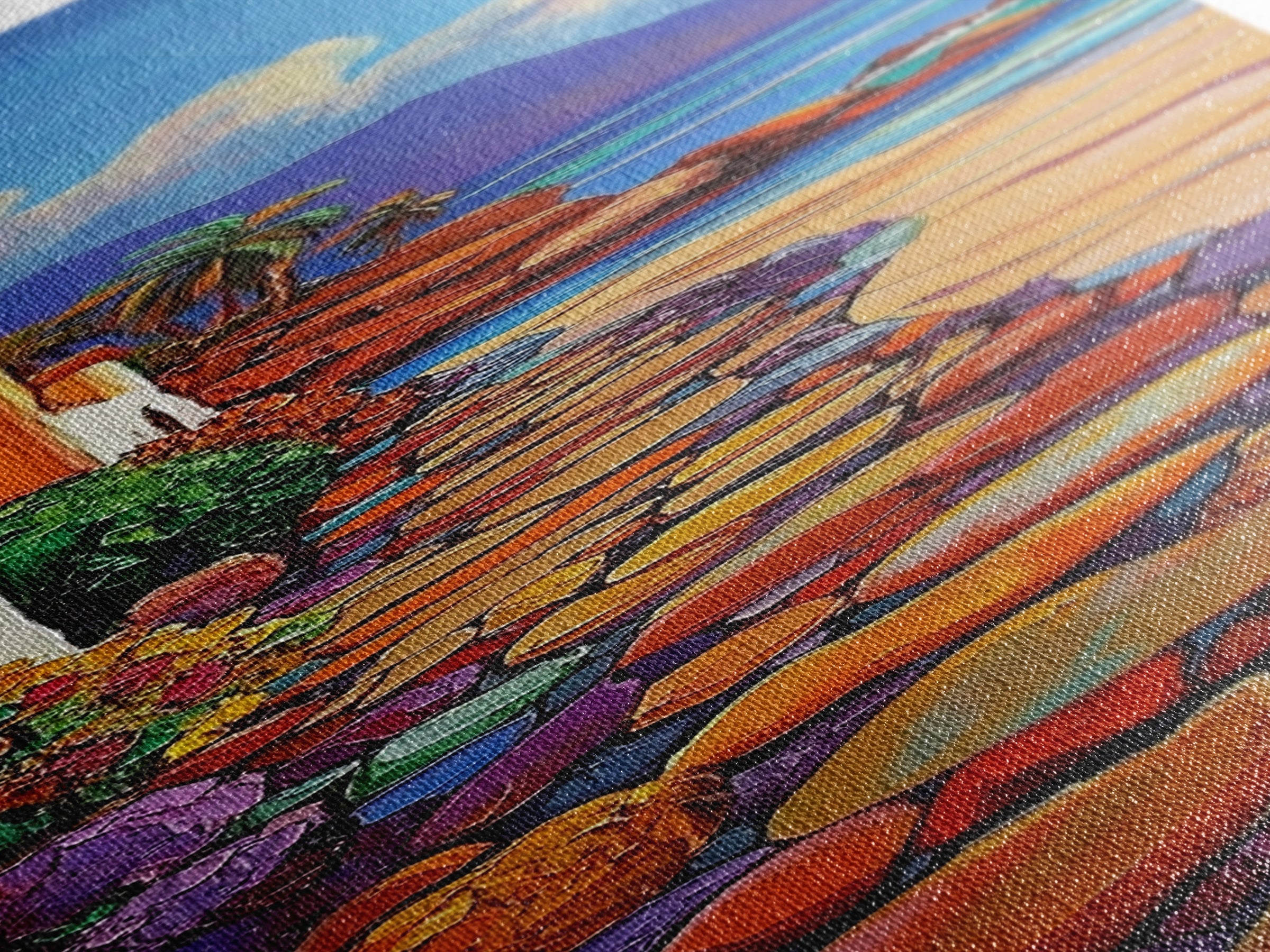 Beach, Pathway, Tropical, Coastal Homes Canvas Print, Vibrant Summer Landscape, Coastal Living Room Art, Oceanfront Wall Accent, Boho Beach Art