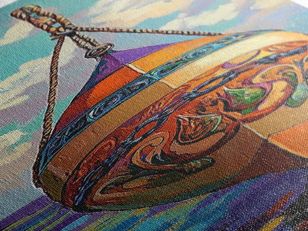 Buoy, Ocean, Nautical, Decorative, Framed Canvas Print whimsical nautical buoy painting coastal boho wall art beach house bathroom decor