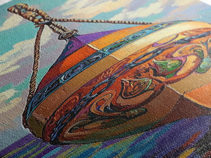 Buoy, Ocean, Nautical, Decorative, Framed Canvas Print whimsical nautical buoy painting coastal boho wall art beach house bathroom decor