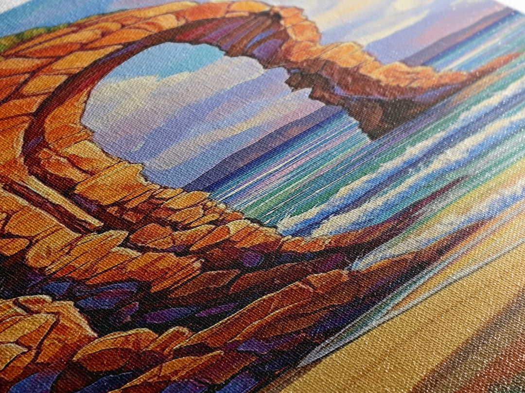 Ocean Arch, Coastal Vibes, Nature Escape, Canvas Print, Coastal wall art beach scene, vibrant seascape painting, boho bedroom decor