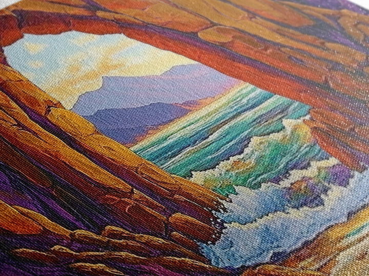 Archway Ocean, Rocks, Canvas Print, Coastal Decor, Beach House Landscape Art, Dramatic Seascape, Living Room Wall Art, Nature Painting