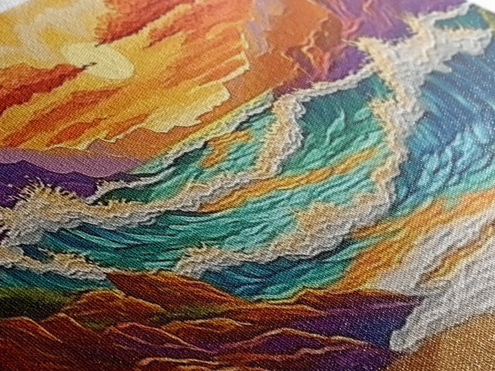 Coastal Sunset, Crashing, Waves, Canvas Print bold seascape painting Living Room Wall Art tropical ocean wall decor beach house style