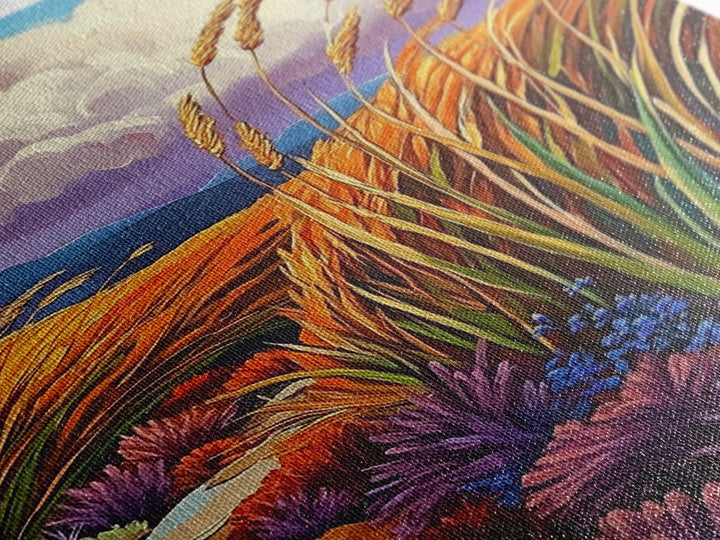 Autumn Prairie, Golden Fields, Windy Wheat, Nature Trail, Framed Canvas Print, Fall Wall Art, rustic farmhouse decor, cozy style