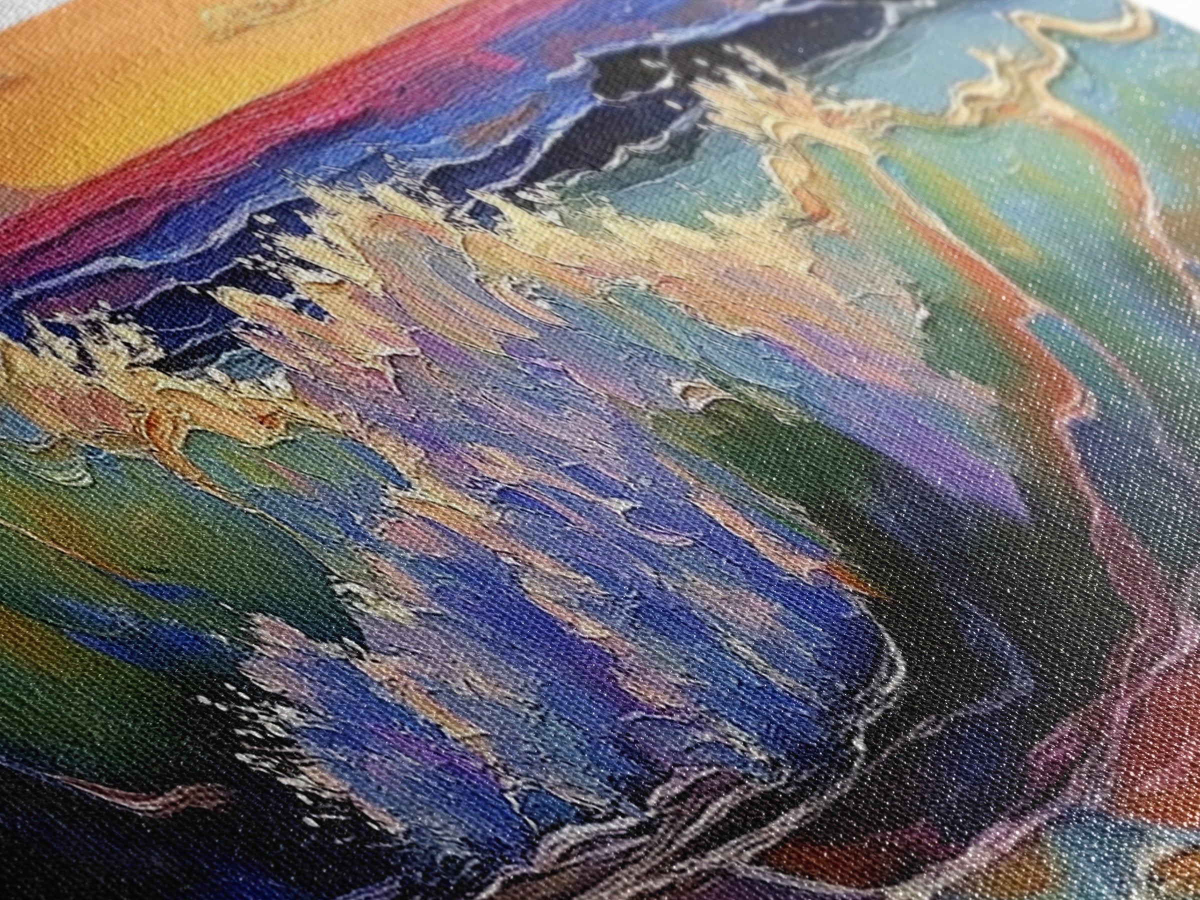 Breaking Wave, Seascape Sunset, Surf Art, Tranquil Ocean, Framed Canvas Print, Beach House Wall Art, Coastal Living Decor, Nature Scene