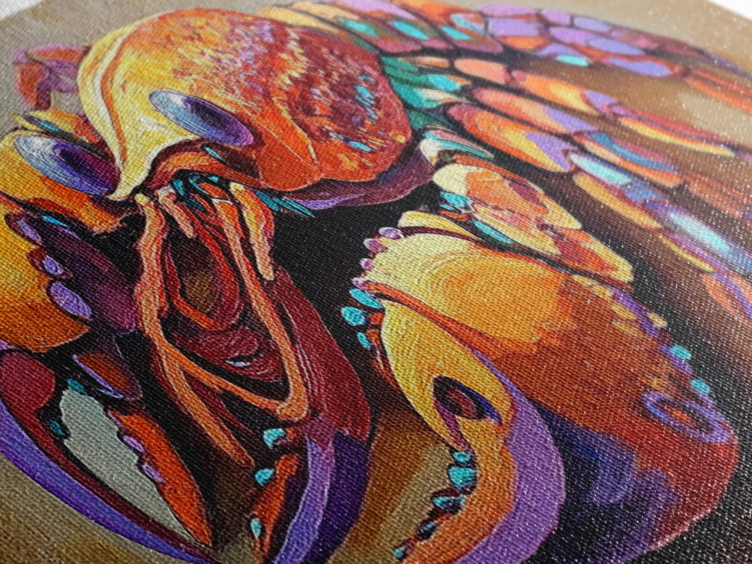 Crustacean Duo, Bright Lobsters, Sea Creatures, Coastal Kitchen, Canvas Print, Nautical Wall Decor, Boho Art, Vibrant Beach House Accent