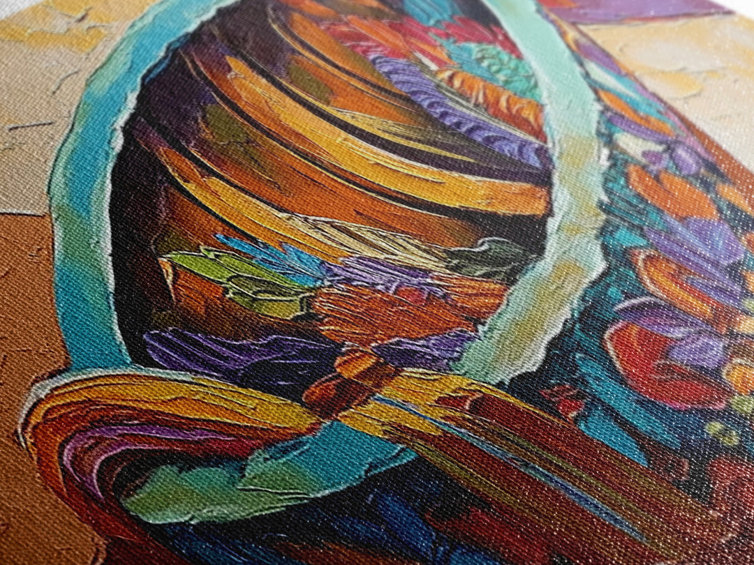 Colorful Fruit Bowl, Tropical Kitchen Art, Bright Banana Still Life, Framed Canvas Print, Boho Dining Room Wall Art