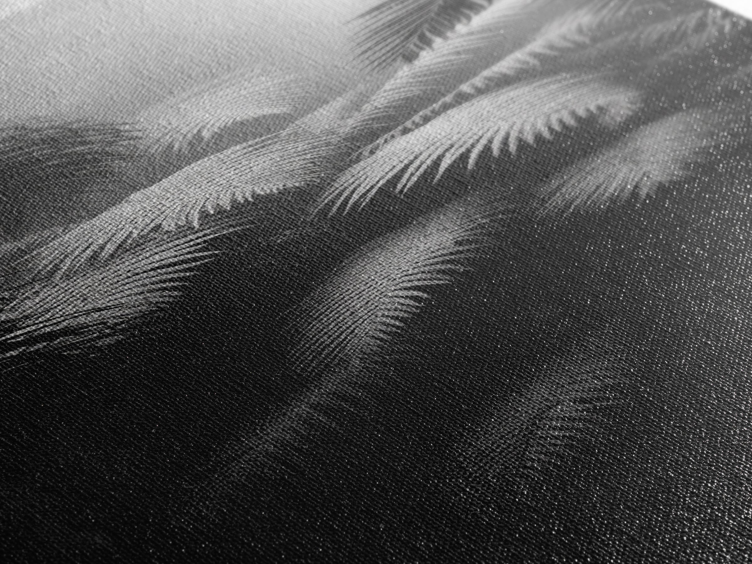 Fern Jungle Leaves, Tropical Botanical Print, Misty Rainforest Wall Art, Framed Canvas Print, Bathroom Decor, Moody Plant Art