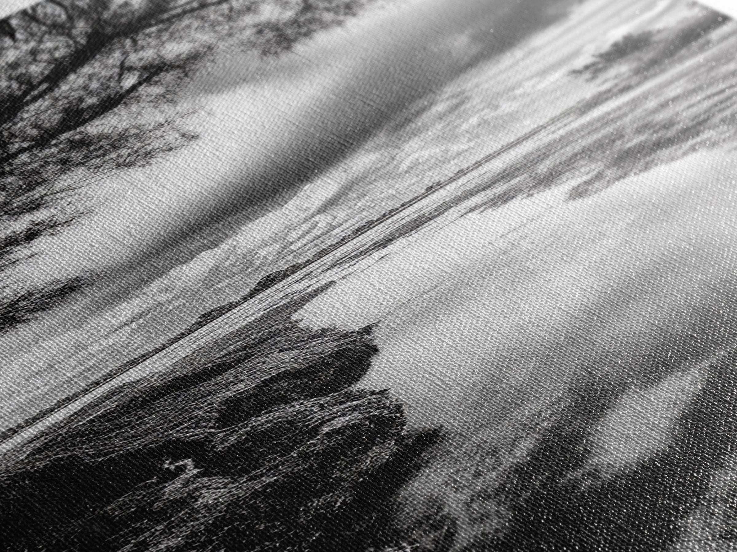 River Through Trees, Tranquil Forest Stream, Reflective Nature Art, Framed Canvas Print, Zen Living Room Wall Decor, Calm Scene