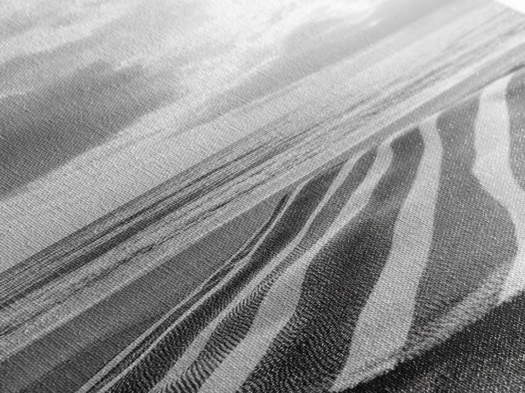 Beach Towel View, Ocean Breeze, Seaside Calm, Striped Blanket, Relaxation Mood, Framed Canvas Print, Bathroom Wall Art, Minimalist Coastal Art