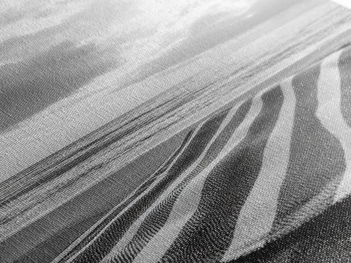 Beach Towel View, Ocean Breeze, Seaside Calm, Striped Blanket, Relaxation Mood, Framed Canvas Print, Bathroom Wall Art, Minimalist Coastal Art