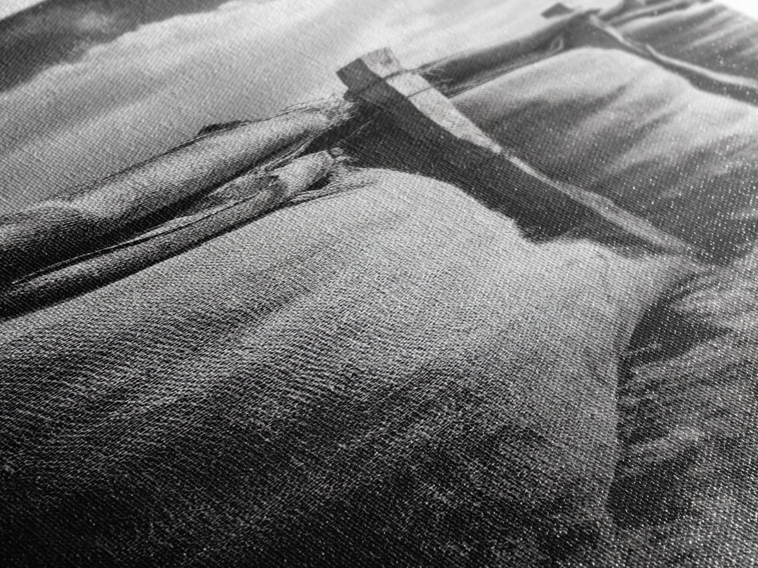 Burlap Sacks, Earthy Texture, Farm Supply Scene, Rustic Black and White Canvas Print, Country Kitchen Art, Pantry Wall Decor, Office Wall Art