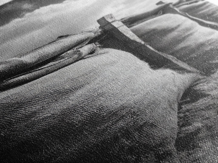 Burlap Sacks, Earthy Texture, Farm Supply Scene, Rustic Black and White Canvas Print, Country Kitchen Art, Pantry Wall Decor, Office Wall Art