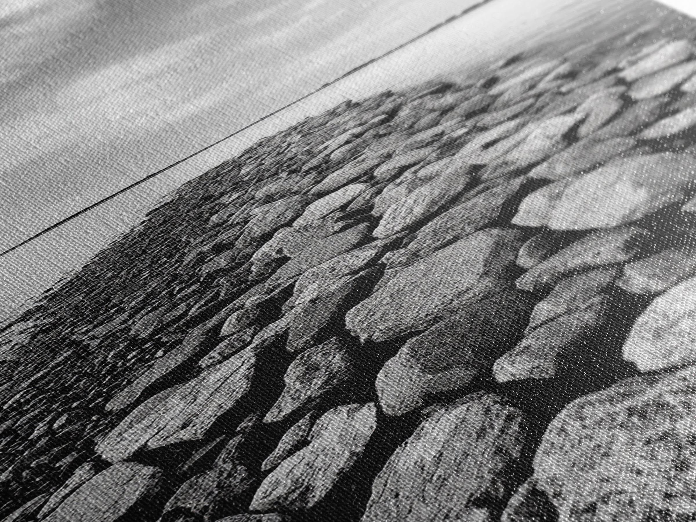 Rocky Jetty, Ocean Horizon, Black and White Seascape, Minimalist Nature, Canvas Print, Neutral Wall Decor, Office Wall Art, Hallway Decor