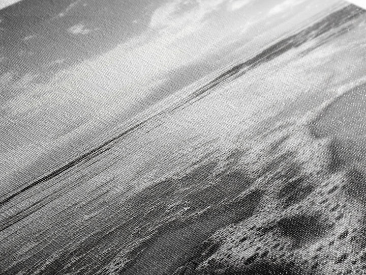 Ocean Foam, Morning Light, Tranquil Seashore, Black and White Coastal Print, Canvas Print, Minimalist Bathroom Print, Entryway Wall Art