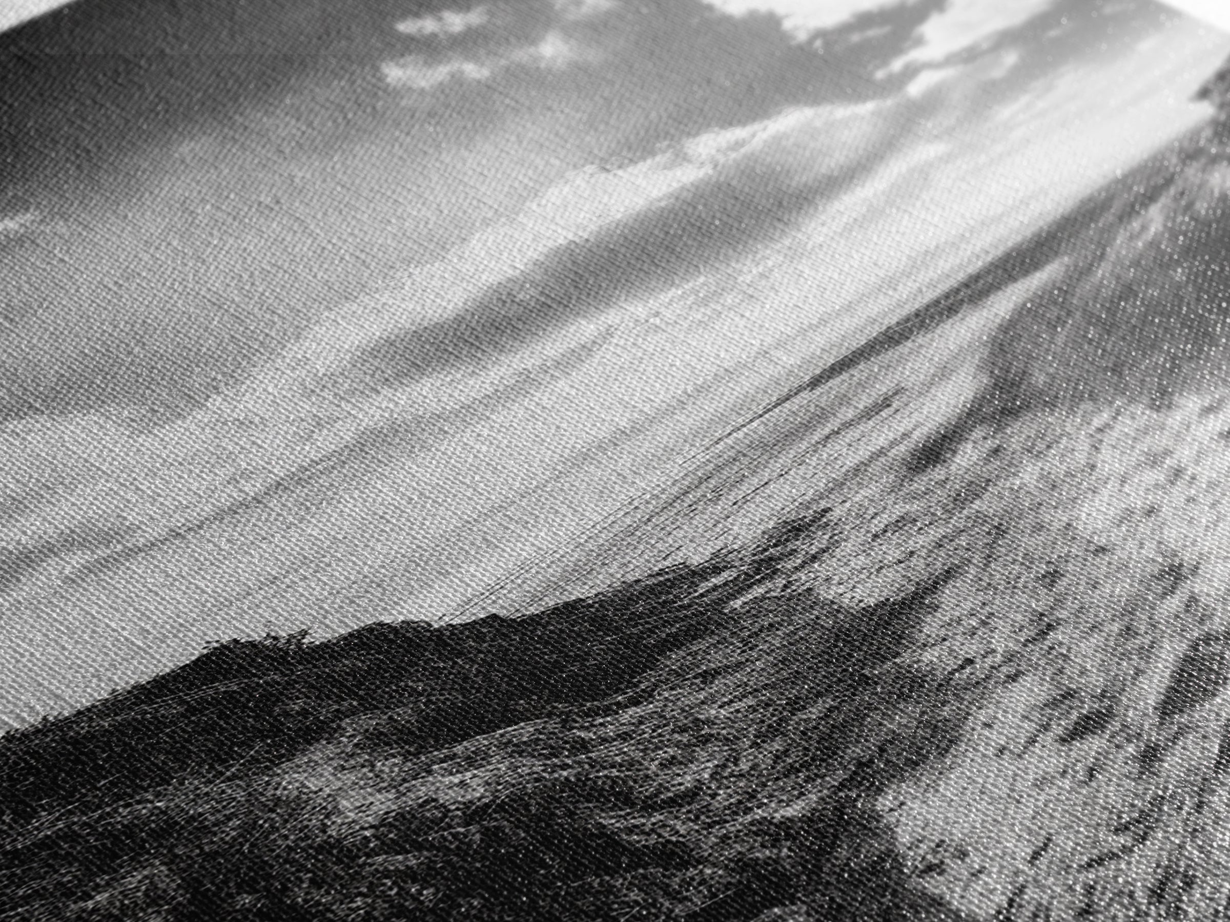 Cliffside Horizon, Beach Escape, Black and White Nature, Framed Canvas Print, Coastal Wall Art, Entryway Decor, Minimalist Aesthetic