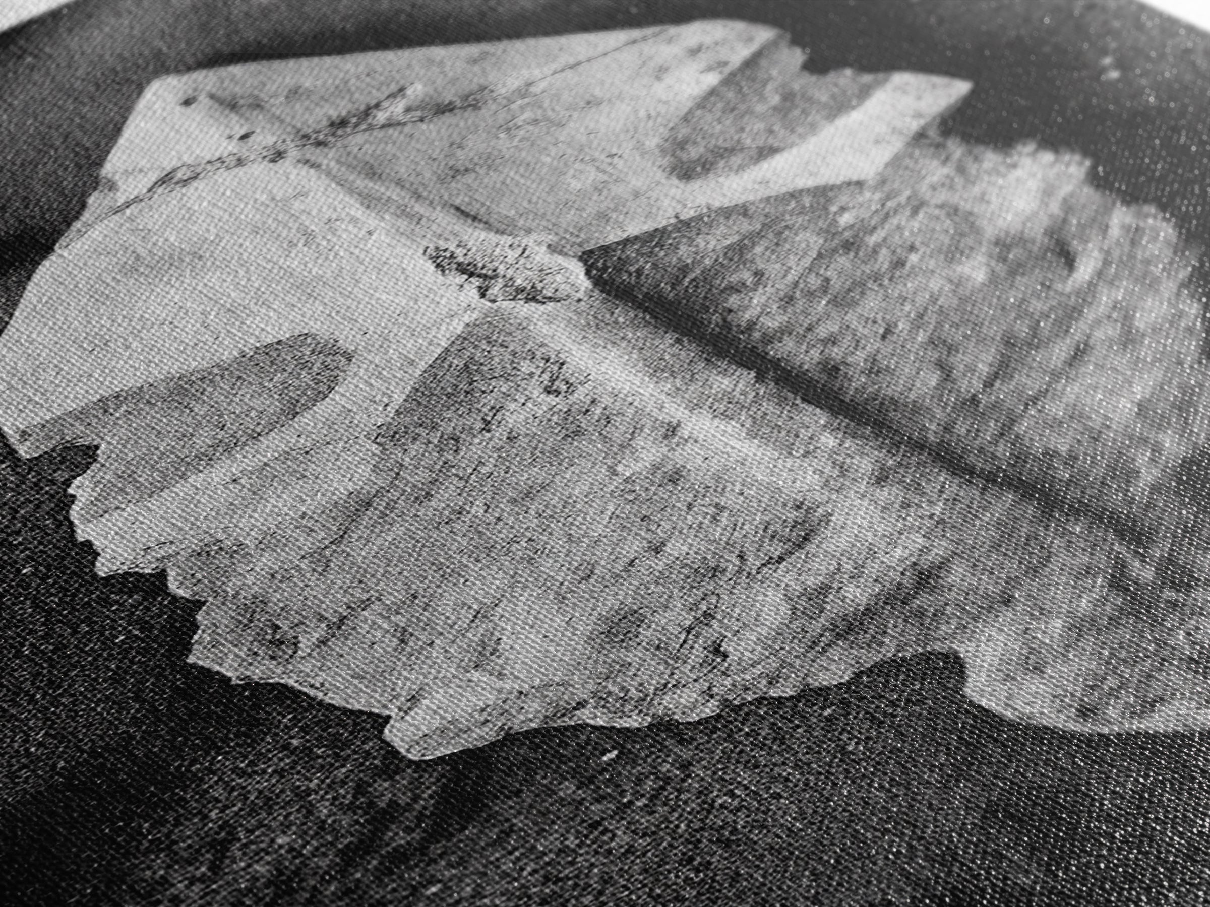 Ancient Arrowhead, Primitive Stone, Monochrome Artifact, Framed Canvas Print, Masculine Office Art, Boho Study Decor, Earthy Design