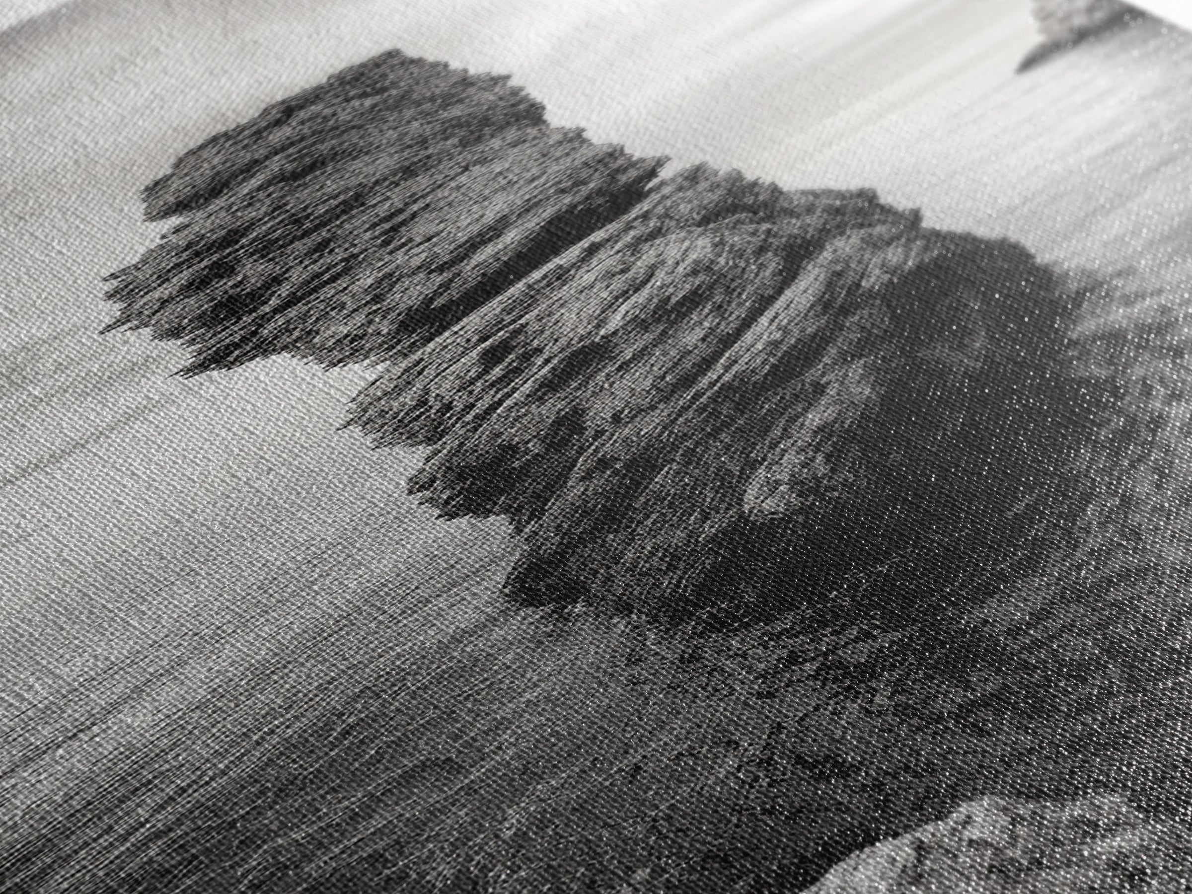 Coastal Rock, Ocean Tower, Nature Photography, Framed Canvas Print, Minimalist Wall Decor, Living Room Wall Art, Black and White Seascape