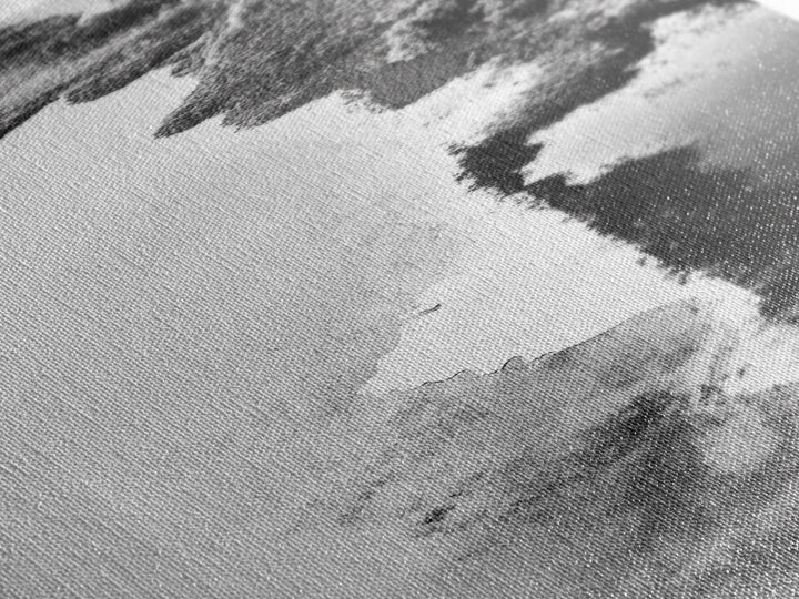 Aerial Coastline, Abstract Shore, Natural Edge, Canvas Print, Modern Living Room Wall Art, Black and White Photography, Coastal Decor