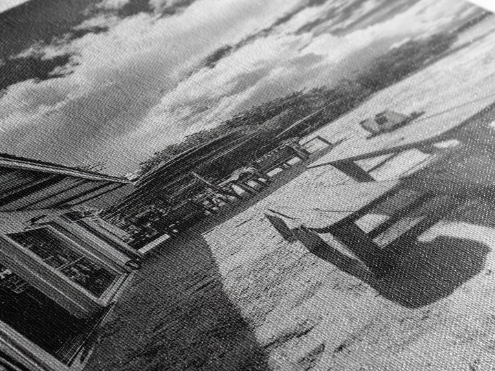 Beach Café Table, Seaside Dining, Rustic Seating, Tropical Getaway, Framed Canvas Print, Kitchen Wall Art, Coastal Rustic Aesthetic