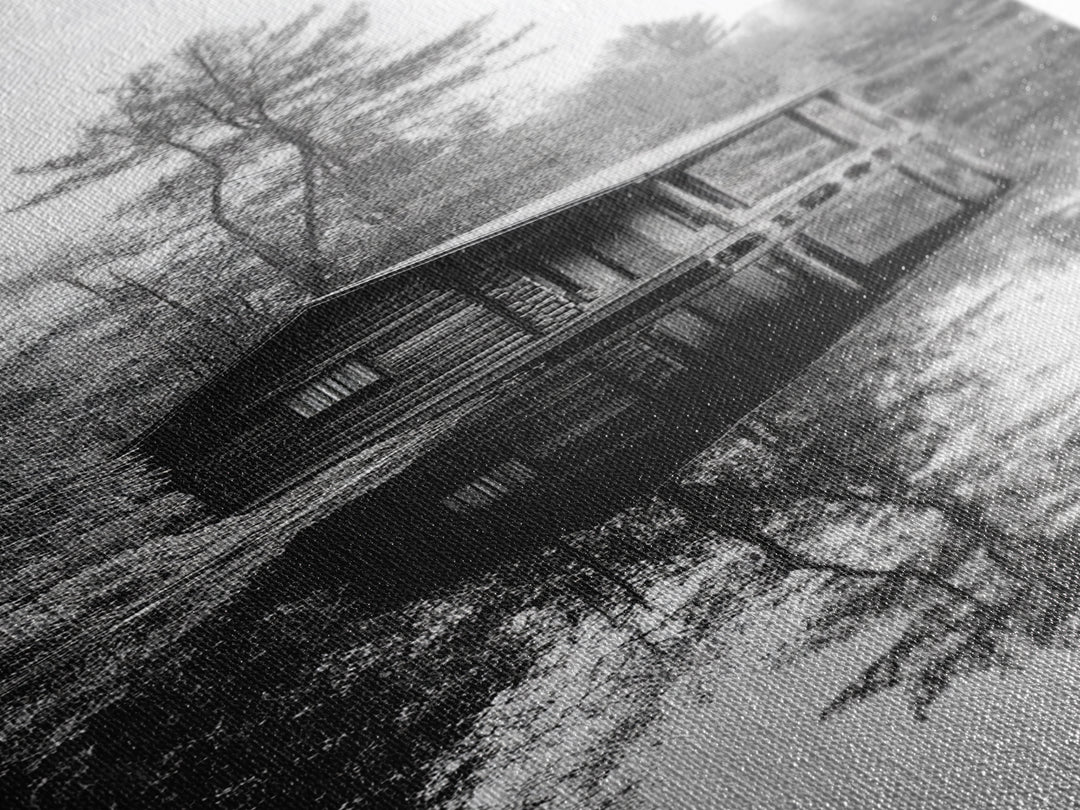 Cabin Reflection, Still Water, Forest Escape, Nature Retreat Art, Framed Canvas Print, Lakehouse Decor, Fall Cabin Scene, Cozy Rustic Wall Art