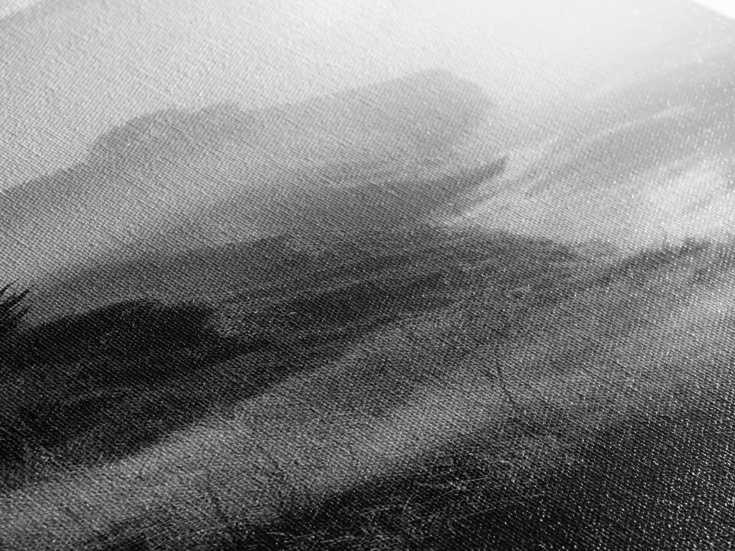 Cliffside Fog, Coastal Mist, Ocean Overlook, Framed Canvas Print, Living Room Wall Art, Monochrome Decor, Moody Landscape, Minimalist Home