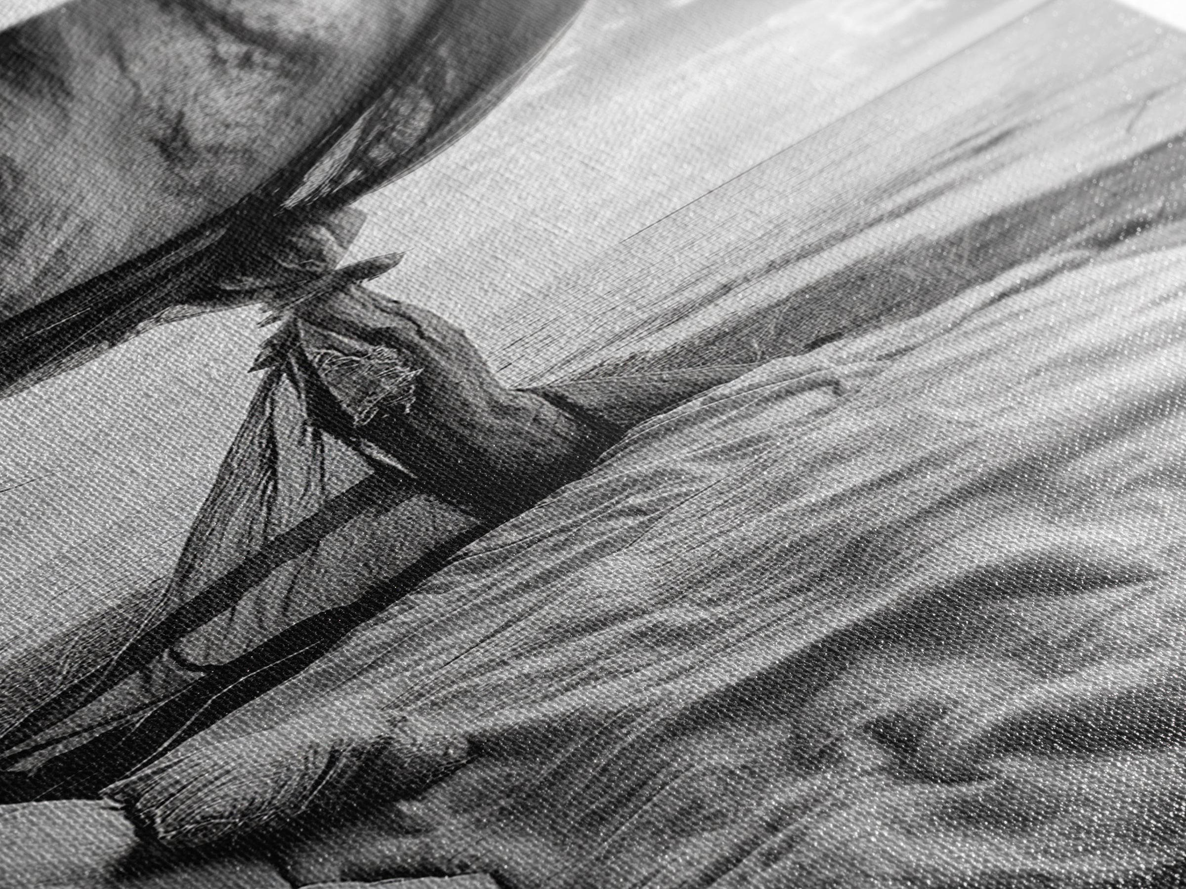 Coastal Bed View, Ocean Canopy, Seaside Rest, Framed Canvas Print, Boho Bedroom Wall Art, Rustic Beach Photography, Nature Retreat Decor