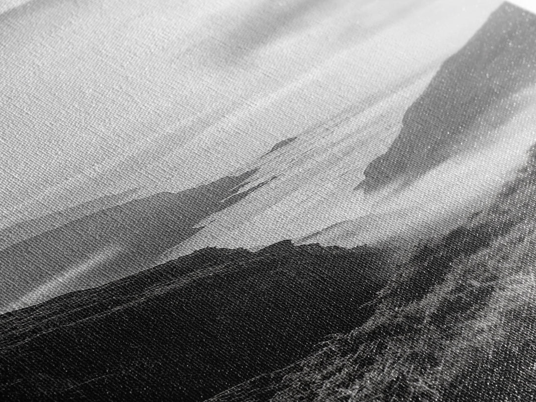 Foggy Coast, Ocean Cliffs, Atmospheric Horizon, Canvas Print, Nature Wall Art, Moody Landscape, Neutral Tones, Hallway or Office Decor