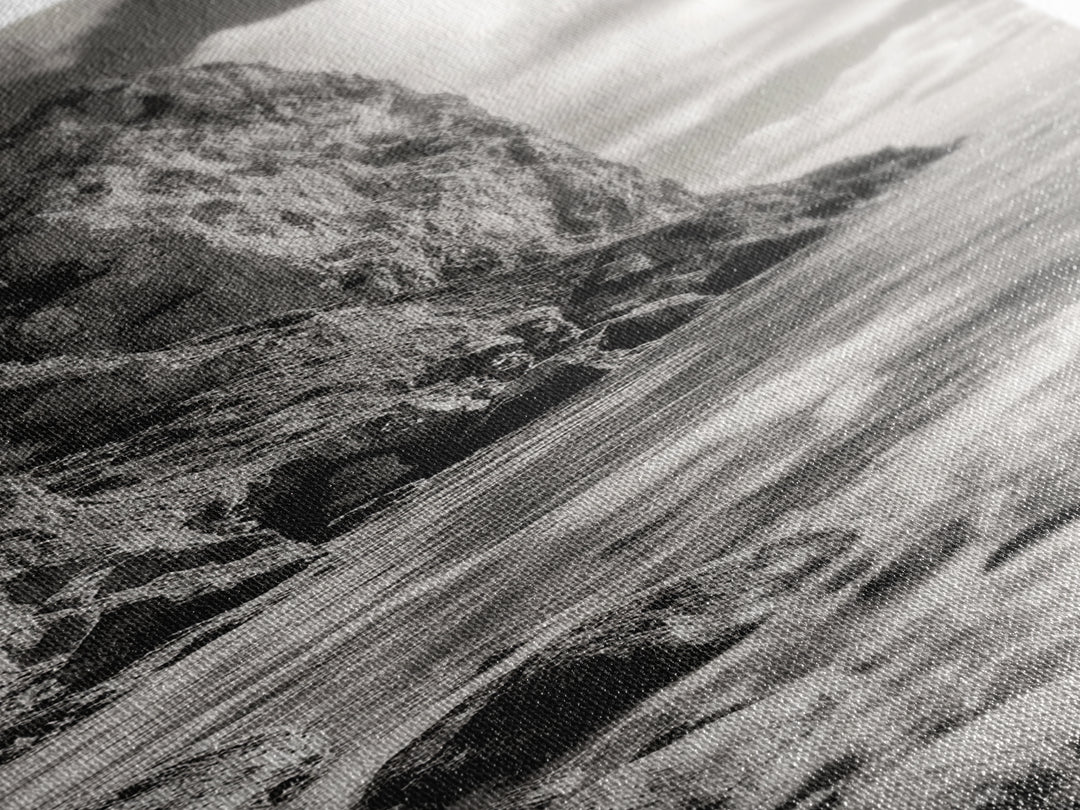 Coastal Cliffside, Seaside Rock Wall, Ocean Wilderness, Canvas Print, Rustic Beach House Art, Adventure Decor, Nature Photography