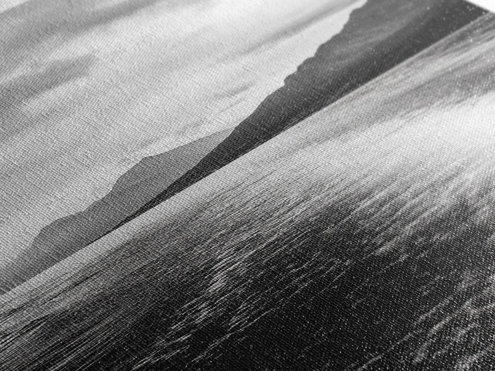 Boat Wake Lines, Alpine Coast, Moody Waters, Canvas Print, Minimalist Lake Art, Office Wall Decor, Modern Nautical Landscape Style