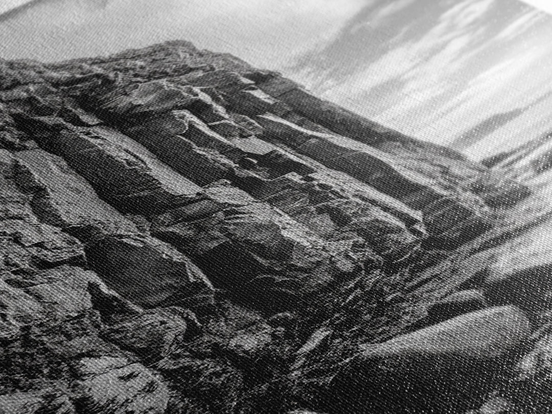 Cliffside Texture, Ocean Rocks, Vertical Landscape, Canvas Print, Modern Coastal Wall Art, Minimalist Nature Decor, Hallway Art